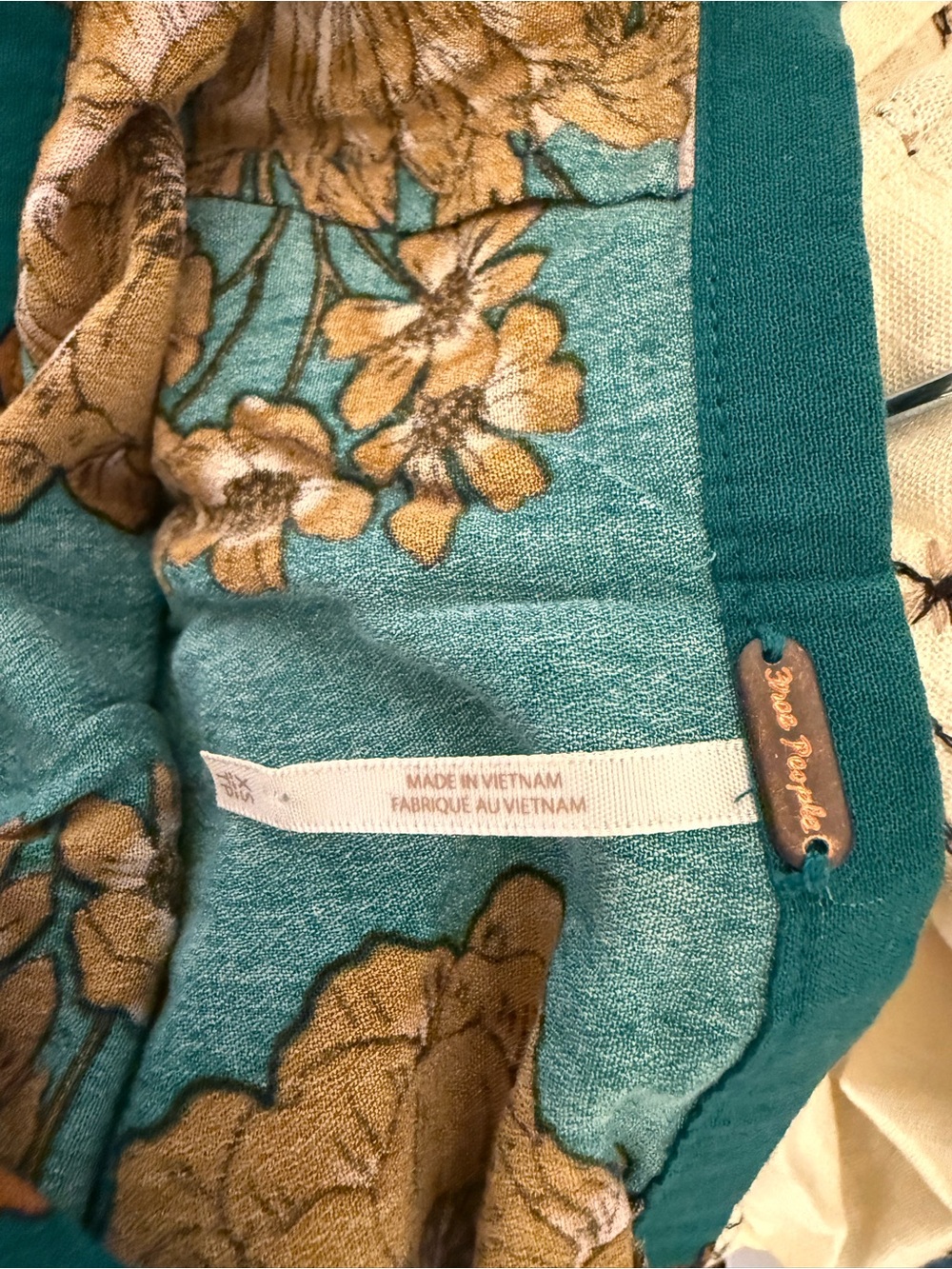 Free People Teal and Brown Floral Maxi Skirt - Picture 2 of 2